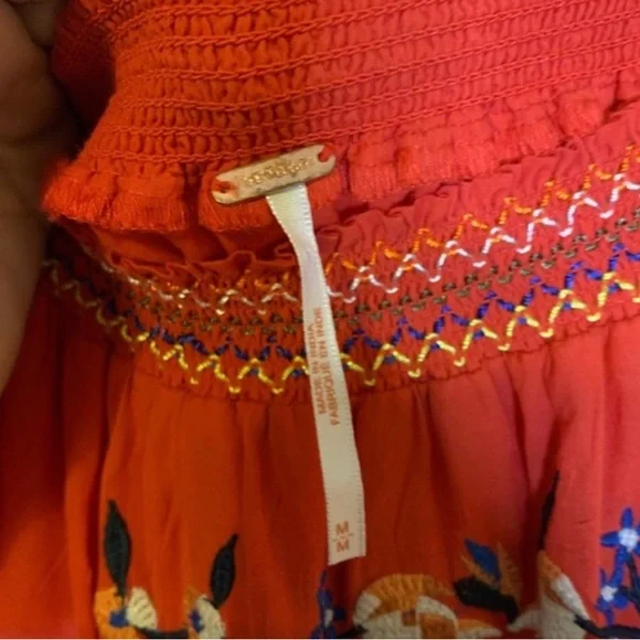 Free People red off the shoulder mini dress - Picture 4 of 7